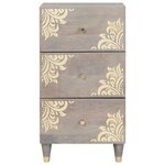 vidaXL Buffet Gris et or 40 x 33 x 75 cm Bois de mangue massif
