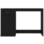 vidaXL Bureau avec porte Chêne noir 50 x 115 x 75 cm Bois d'ingénierie