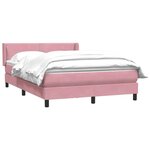 vidaXL Sommier à lattes de lit avec matelas rose 160x210 cm velours