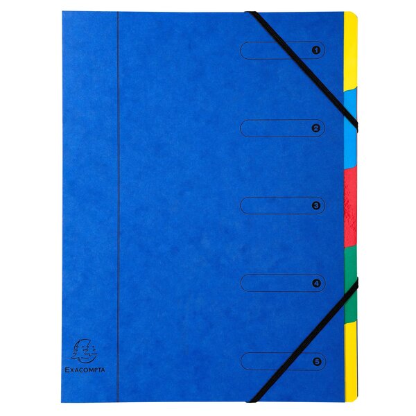 Trieur Harmonika Fenêtres Imprimées Véritable Carte Lustrée 5 Compartiments - Couleurs Assorties - X 8 - Exacompta
