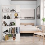 vidaXL Bibliothèque/Séparateur de pièce Blanc Bois d'ingénierie