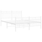 vidaXL Cadre de lit métal sans matelas et pied de lit blanc 135x190 cm