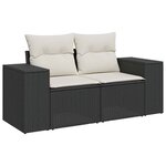 vidaXL Salon de jardin 10 Pièces avec coussins noir résine tressée acacia