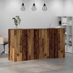 vidaXL Bureau de réception vieux bois 200x50x103 5cm bois d'ingénierie