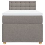 vidaXL Sommier à lattes de lit avec matelas Taupe 100x200 cm Tissu