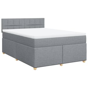 vidaXL Sommier à lattes de lit avec matelas Gris clair 140x190cm Tissu