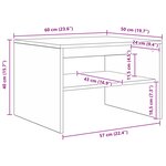 vidaXL Table basse Chêne Sonoma 60 x 50 x 40 cm Bois d'ingénierie