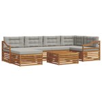 vidaXL Ensemble de canapés d'extérieur 7 Pièces Gris Naturel et Clair
