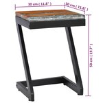 Vidaxl table basse 30 x 30 x 50 cm bois de teck massif et polyrésine
