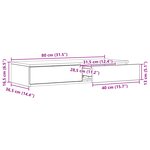 vidaXL Tiroirs de lit Chêne fumé 80x36.5x16.5 cm Bois reconstitué