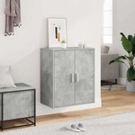 vidaXL Armoire à chaussures Gris béton 60x35x70 cm Bois d’ingénierie