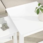 vidaXL Ensemble de tables basses 2 Pièces Blanc Bois d'ingénierie