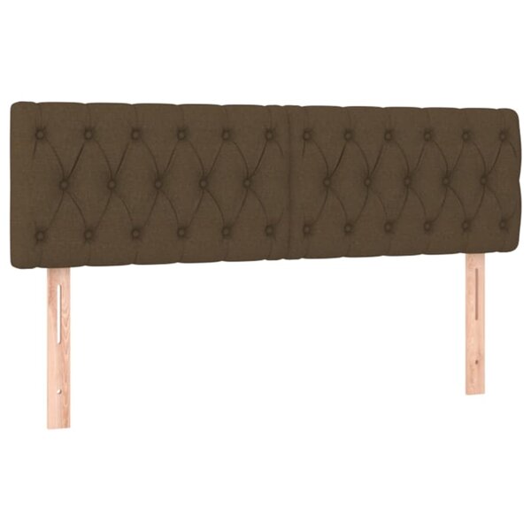 vidaXL Têtes de lit 2 Pièces Marron Foncé 80x7x78/88 cm Tissu