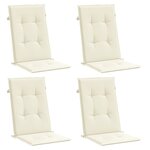 vidaXL Coussins de chaise de jardin dossier haut lot de 4 crème tissu