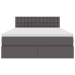 vidaXL Lit avec rangement et LED Gris 140 x 200 cm Cuir synthétique