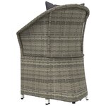 vidaXL Salon de jardin 2 Pièces avec coussins Gris Résine tressée
