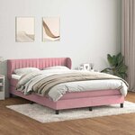 vidaXL Sommier à lattes de lit avec matelas rose 160x220 cm velours