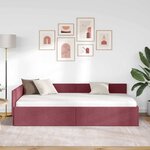 vidaXL Cadre de lit d'angle Rouge bordeaux 90 x 200 cm