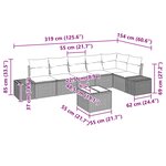 vidaXL Ensemble de canapé de jardin 7 Pièces Marron polyrotin