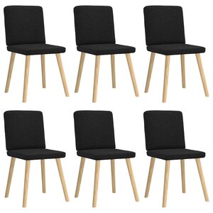 vidaXL Chaises à manger lot de 6 noir tissu