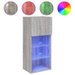 vidaXL Meuble TV avec lumières LED sonoma gris 40 5x30x90 cm