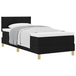 vidaXL Lit à ressorts avec coussin Noir 100 x 200 cm tissu