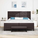 vidaXL Lit à ressorts avec matelas Marron foncé 200 x 200 cm tissu