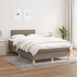vidaXL Sommier à lattes de lit avec matelas taupe 120x190 cm tissu