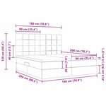 vidaXL Lit de Rangement avec matelas Gris foncé 180 x 200 cm Velours