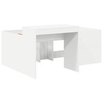 vidaXL Lit haut pour enfants avec bureau Blanc Bois d'ingénierie