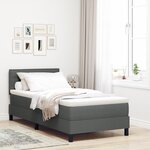 vidaXL lit à ressorts avec matelas & LED gris foncé 80x200 cm tissu