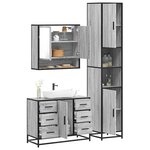vidaXL Ensemble de meubles de salle de bain 3 Pièces Sonoma gris