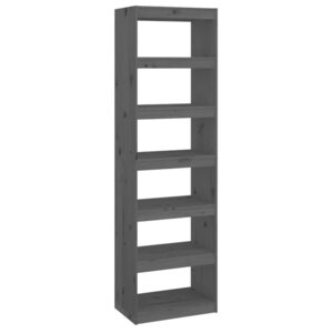 vidaXL Bibliothèque/Séparateur de pièce Gris 60x30x199 5 cm Pin massif
