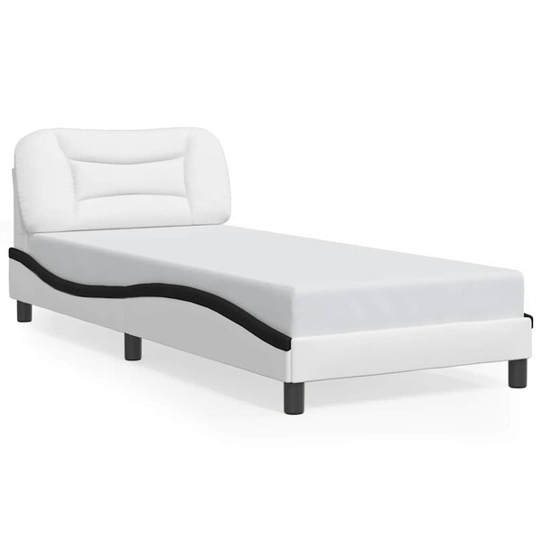 vidaXL Cadre de lit sans matelas Hvar blanc et noir 80x200 cm similicuir