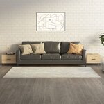 vidaXL Tables basses avec pieds en métal 2 Pièces Chêne sonoma 50x50x40cm