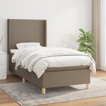 vidaXL Sommier à lattes de lit avec matelas Taupe 80x200 cm Tissu