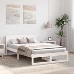 vidaXL Cadre de lit Blanc 140 x 190 cm Bois de pin massif