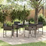 vidaXL Ensemble de salle à manger pour jardin 5 Pièces Gris Poly rotin