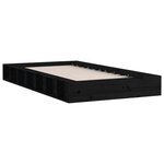 vidaXL Cadre de lit sans matelas noir 135x190 cm bois massif