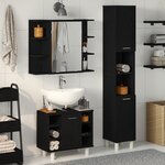 vidaXL Ensemble de mobilier de salle de bain 3 pièces Chêne noir Bois d'ingénierie