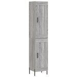 vidaXL Buffet haut Sonoma gris 34 5x34x180 cm Bois d'ingénierie