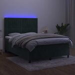 vidaXL Sommier à lattes de lit matelas et LED Vert foncé 140x200 cm