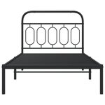 vidaXL Cadre de lit métal sans matelas avec tête de lit noir 100x190cm