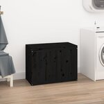 vidaXL Boîte à linge Noir 88 5x44x66 cm Bois massif de pin