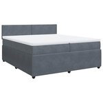 vidaXL Sommier à lattes de lit et matelas Gris foncé 200x200cm Velours