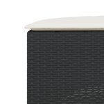 vidaXL Tabouret de jardin avec coussin noir résine tressée