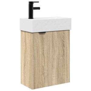 vidaXL Meuble de salle de bain avec robinet Chêne Sonoma