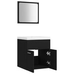 vidaXL Ensemble de meubles de salle de bain Noir Aggloméré
