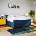 vidaXL Sommier à lattes de lit avec matelas Bleu 180x200 cm Tissu