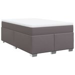 vidaXL Sommier à lattes de lit avec matelas Gris 120x200 cm Similicuir